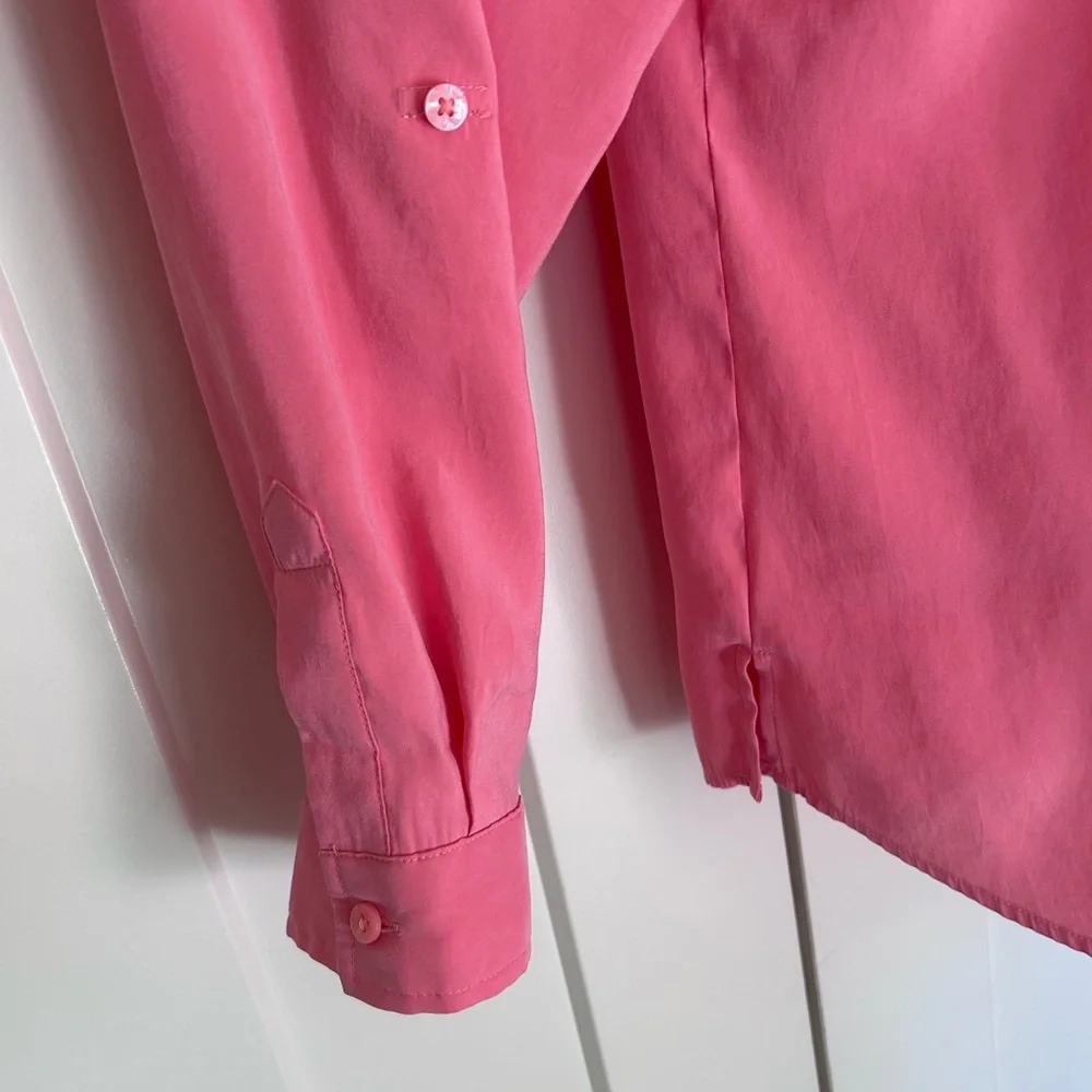 Chico’s Coral button up blouse silk-feel (Chico’s 3) XL - Picture 4 of 8